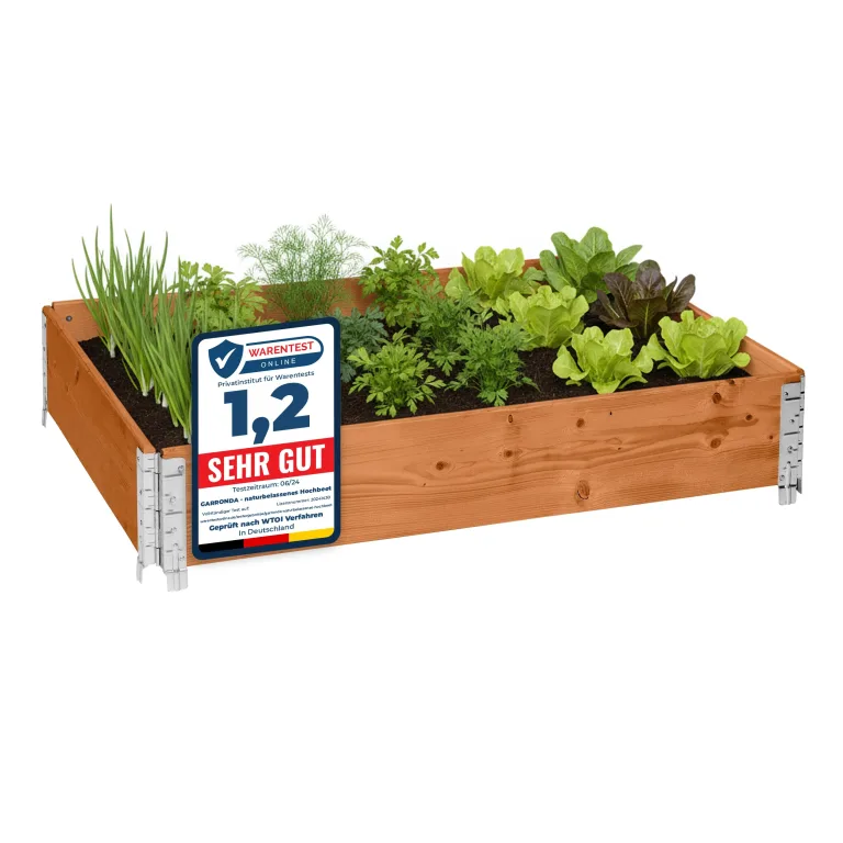 Garronda Hochbeete für Garten Palettenrahmen 120x80x20 cm Hochbeet Holz 1 Stück steckbar stapelbar faltbar für Pflanzen Blumen Kräuter Obst und Gemüse Braun GD-0075 – Bild 1