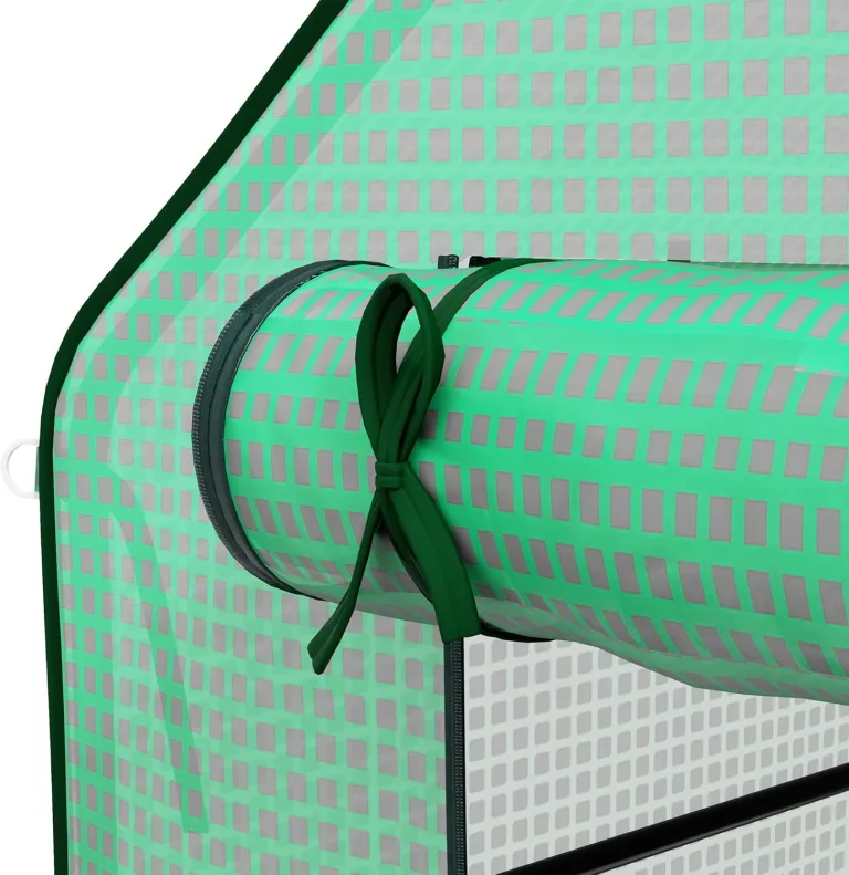 Outsunny Ersatzfolie Ersatzabdeckung mit Rolltür, Gewächshausfolie mit UV-Schutz, Seitenfenster, PE-Folie für Tunnelgewächshaus, Grün 140 x 213 x 190 cm – Bild 8