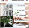 2 Stück Mini USB Ventilator Grow mit Clip Klipp Klemme Klemmventilator I Clipventilator für Zimmergewächshaus Gewächshaus klein Growbox - Thumbnail 6