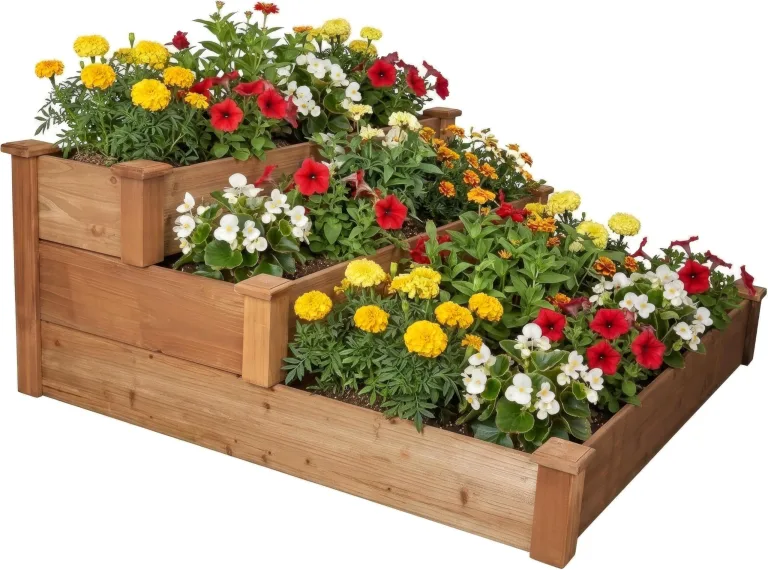 needs&wants® Hochbeet aus Holz für Garten Balkon Terrasse, Pflanzkasten Bausatz rechteckig schmal mit Vlies-Folie, Kräuterbeet Pflanzenkasten deko, weiß – Bild 10