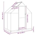 vidaXL Gewächshaus mit Fundamentrahmen, Pflanzenhaus mit Dachrinnensystem Flügeltür, Treibhaus für Pflanzen, Frühbeet, Grün Aluminimum - Thumbnail 8