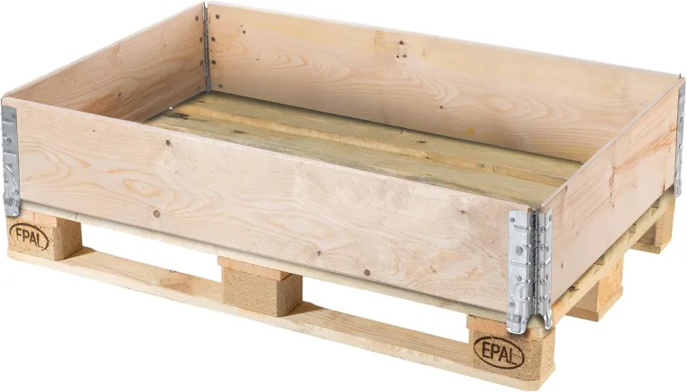 KADAX Palettenrahmen aus Holz, Stapelbare Holzrahmen, Aufsatzrahmen für Garten, Hochbeet Rahmen, Pflanzkasten, Gartenbeet, Gemüsebeet, Kräuterbeet (3-er Set 120x80x22,5 cm) – Bild 8