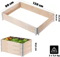 KADAX Palettenrahmen aus Holz, Stapelbare Holzrahmen, Aufsatzrahmen für Garten, Hochbeet Rahmen, Pflanzkasten, Gartenbeet, Gemüsebeet, Kräuterbeet (3-er Set 120x80x22,5 cm) - Thumbnail 3
