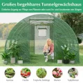 GOPLUS 4x3x2m Gewächshaus mit Metallrahmen, 12m² Gartengewächshäuser mit 6 Fenstern & 2 Türen, Foliengewächshaus für Bauernhof, Hinterhof & Garten (4x3x2m) - Thumbnail 8