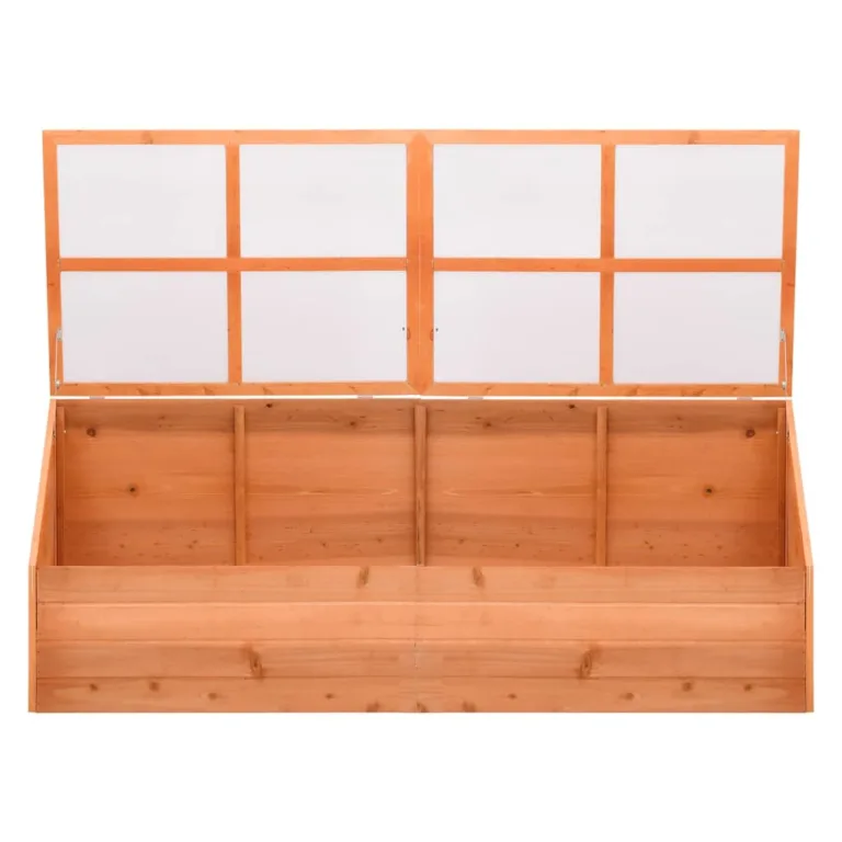 Homgoday Holz Gewächshaus 180x57x62 cm mit PC-Platten, für Kräuter und Setzlinge schützen Model170648 – Bild 3