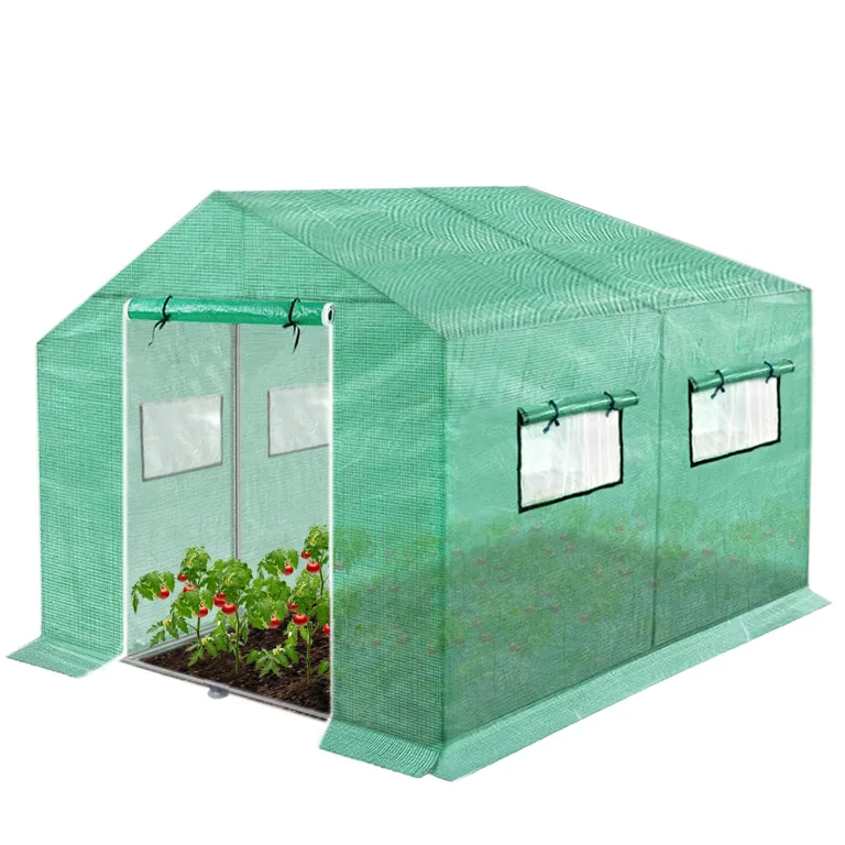 FIVMEN Gewächshaus Foliengewächshaus 4,5x2x2m Gartengewächshäuser mit Fernster und Tür Treibhaus Tomatengewächshaus Tomatenhaus für Garten Pflanze, Grün – Bild 10
