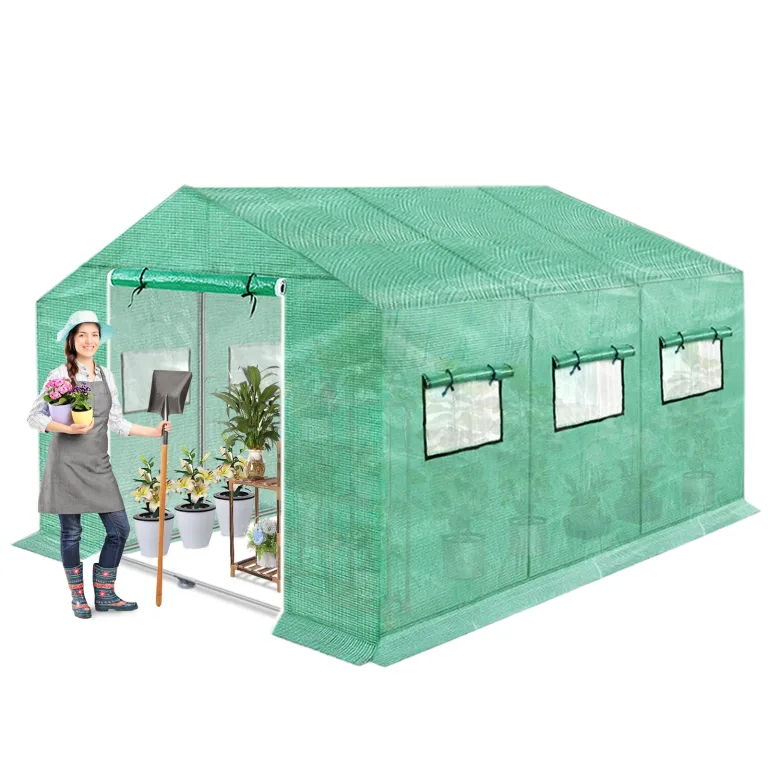 FIVMEN Gewächshaus Foliengewächshaus 4,5x2x2m Gartengewächshäuser mit Fernster und Tür Treibhaus Tomatengewächshaus Tomatenhaus für Garten Pflanze, Grün – Bild 1