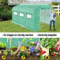 FIVMEN Gewächshaus Foliengewächshaus 4,5x2x2m Gartengewächshäuser mit Fernster und Tür Treibhaus Tomatengewächshaus Tomatenhaus für Garten Pflanze, Grün - Thumbnail 6