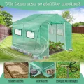 FIVMEN Gewächshaus Foliengewächshaus 4,5x2x2m Gartengewächshäuser mit Fernster und Tür Treibhaus Tomatengewächshaus Tomatenhaus für Garten Pflanze, Grün - Thumbnail 8