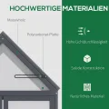 Outsunny Frühbeet Pflanzenbeet mit 3 Ebenen, aufklappbarem Dach wetterfest Mini Gewächshaus mit Doppeltüren Treibhaus aus Holz Polycarbonat Natur 70,5 x 42 x 132 cm - Thumbnail 3