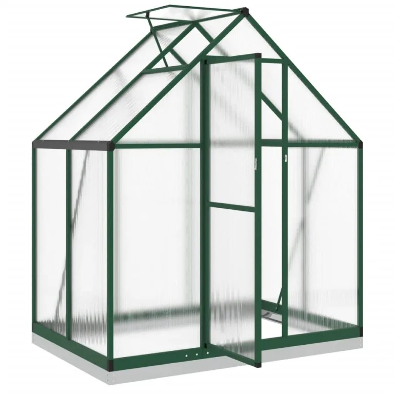 Rantry Gewächshaus-Rahmen mit grünem Sockel, 169 x 114 x 202 cm, aus Aluminium, Dekoration für Möbel, für Innen- und Außenbereiche, für Wohnzimmer und Büro – Bild 6