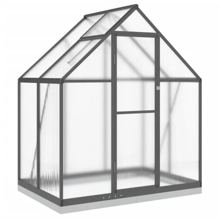 Rantry Gewächshaus-Rahmen mit anthrazitfarbenem Sockel, 169 x 114 x 202 cm, aus Aluminium, Dekoration für Möbel, für Innen- und Außenbereiche, für Wohnzimmer, Büro – Bild 2