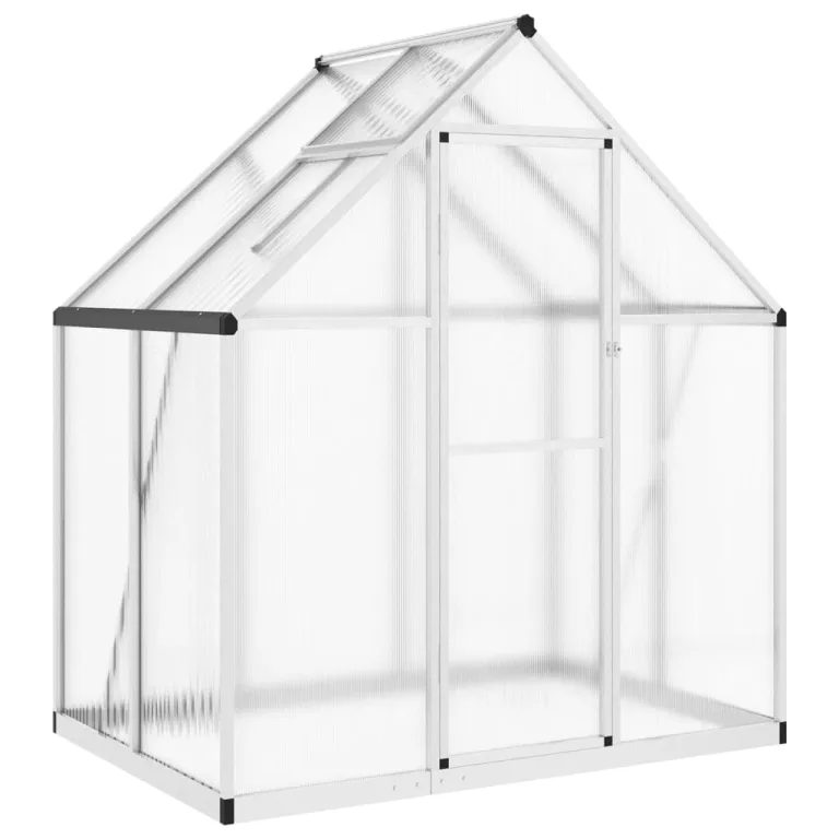 Rantry Gewächshaus-Rahmen mit silbernem Sockel, 169 x 114 x 195 cm, aus Aluminium, Dekoration für Möbel, für Innen- und Außenbereiche, für Wohnzimmer und Büro – Bild 2