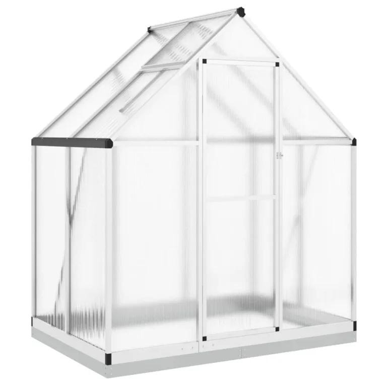 Rantry Gewächshaus-Rahmen mit silbernem Sockel, 169 x 114 x 202 cm, aus Aluminium, Dekoration für Möbel, für Innen- und Außenbereiche, für Wohnzimmer und Büro – Bild 2
