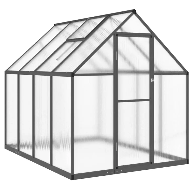 Rantry Gewächshaus-Rahmen mit anthrazitfarbenem Sockel, 224 x 169 x 195 cm, aus Aluminium, Dekoration für Möbel, für Innen- und Außenbereiche, für Wohnzimmer, Büro – Bild 2