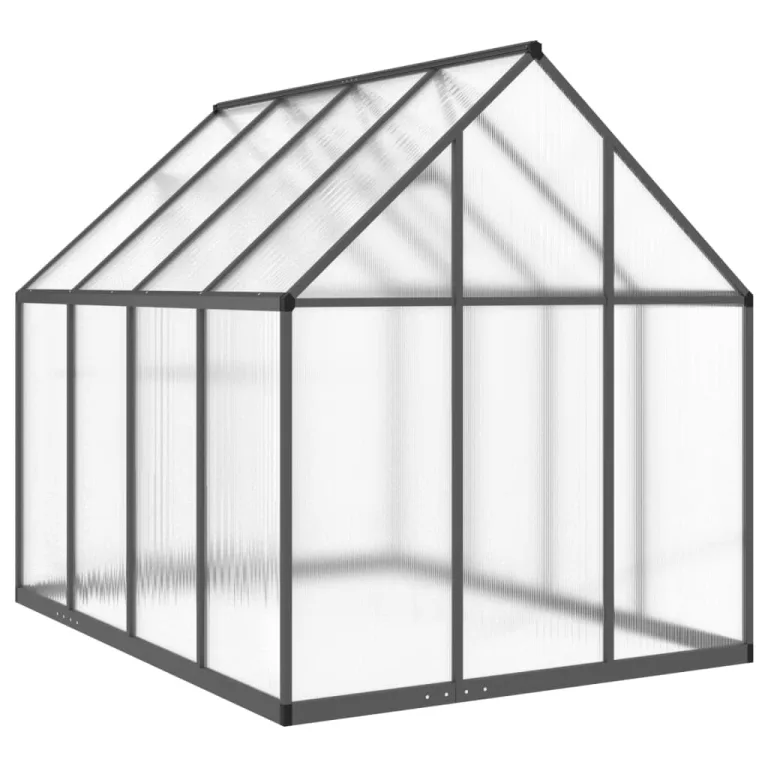 Rantry Gewächshaus-Rahmen mit anthrazitfarbenem Sockel, 224 x 169 x 195 cm, aus Aluminium, Dekoration für Möbel, für Innen- und Außenbereiche, für Wohnzimmer, Büro – Bild 5