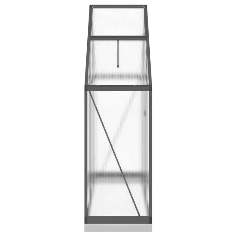 Rantry Aluminium-Gewächshaus, 0.98m², Anthrazit/Transparent, 5-fach verstellbares Lüftungsfenster, 169x58x202cm Model4005821 – Bild 4