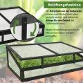 TRUTZHOLM Frühbeetaufsatz aus Massivholz 120x80x40 cm Frühbeetkasten mit verschließbarem Deckel Gewächshaus für Hochbeet 120x80 cm Beete Mini Gewächshaus Pflanzkasten (Schwarz) - Thumbnail 4