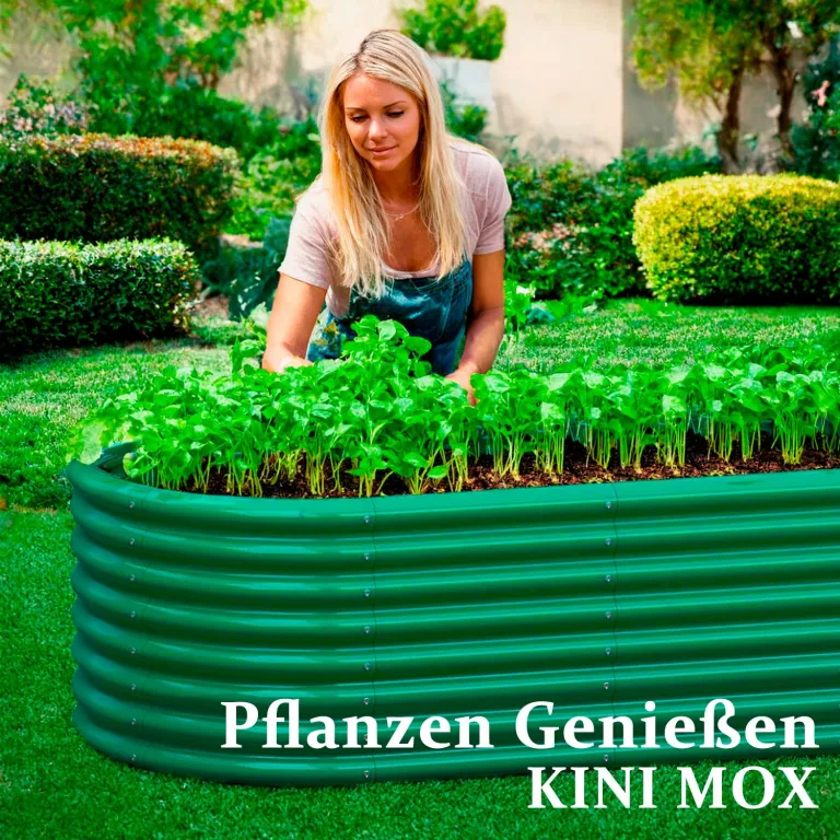 1 Stück Hochbeet Metall 180x90x60 cm Verzinkter Stahl Pflanzkübel Blumenkasten Garten Pflanzkasten Gemüsebeet Gartenbeet Pflanzbeet verzinkte Gartenkisten für den Außenbereich (180*90*60 cm) (Grün) – Bild 3