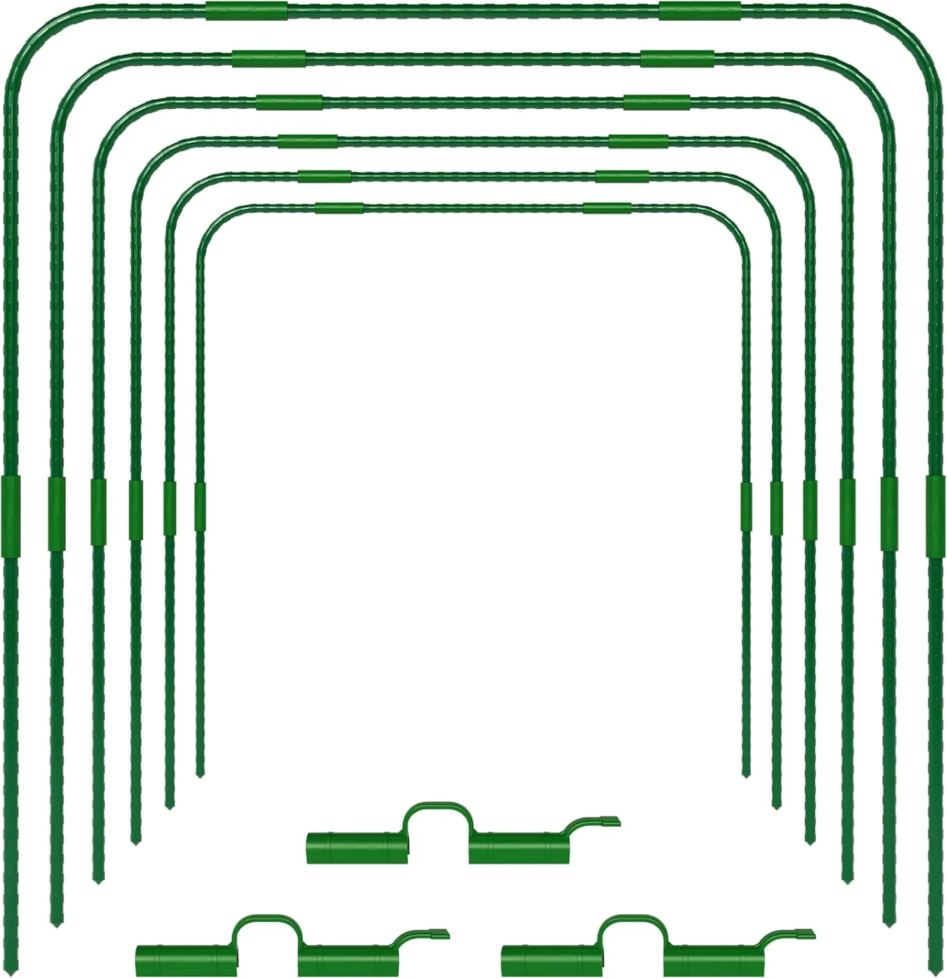 TTL GARDEN Vario 100 6xTunnelbogen System - 6er Set Folientunnel Bögen H 106 x B 108 cm zur Beetabdeckung - 4 mögliche Größen - rostfreie Stahl Tunnelbögen kunststoffbeschichtet + 30 Halteclips - Bild 1