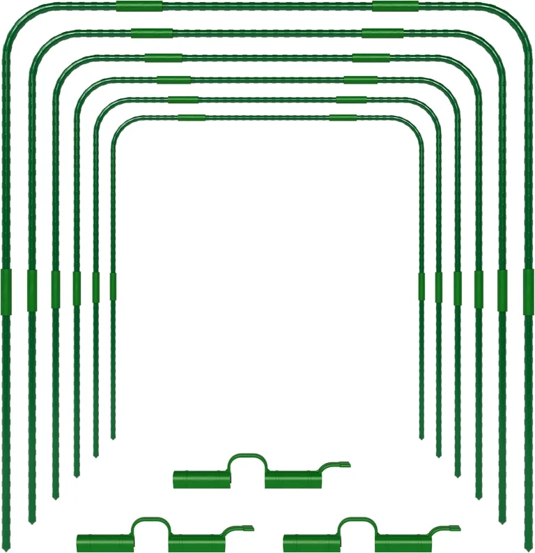 TTL GARDEN Vario 100 6xTunnelbogen System - 6er Set Folientunnel Bögen H 106 x B 108 cm zur Beetabdeckung - 4 mögliche Größen - rostfreie Stahl Tunnelbögen kunststoffbeschichtet + 30 Halteclips – Bild 1