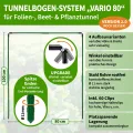 TTL GARDEN Vario 80 12xTunnelbogen System - 12er Set Folientunnel Bögen B 80 x H 100 cm zur Beetabdeckung - 4 mögliche Größen - rostfreie Stahl Tunnelbögen kunststoffbeschichtet - mit 60 Halteclips - Thumbnail 2
