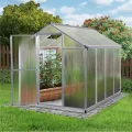 Gewächshaus Aluminium mit 242 x 178cm Fundament 4mm Platten gartengewächshäuser groß Treibhaus Winterfest Frühbeet Aufzucht 6,85m³ - Thumbnail 4