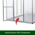 Gewächshaus Aluminium mit 242 x 178cm Fundament 4mm Platten gartengewächshäuser groß Treibhaus Winterfest Frühbeet Aufzucht 6,85m³ - Thumbnail 5