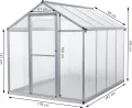 Gewächshaus Aluminium mit 242 x 178cm Fundament 4mm Platten gartengewächshäuser groß Treibhaus Winterfest Frühbeet Aufzucht 6,85m³ - Thumbnail 2