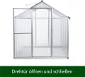 Gewächshaus Aluminium mit 242 x 178cm Fundament 4mm Platten gartengewächshäuser groß Treibhaus Winterfest Frühbeet Aufzucht 6,85m³ - Thumbnail 3