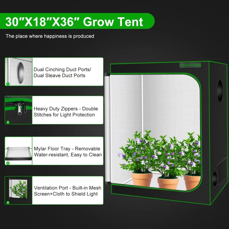 Grow-Zelt für Aerogarden, hydroponisches Anzuchtsystem, hochreflektierendes 600D-Diamant-Mylar-Gewebe mit Belüftungsfenster, Bodenschale für Indoor-Pflanzenanbau, 76,2 x 45,7 x 91,4 cm – Bild 2