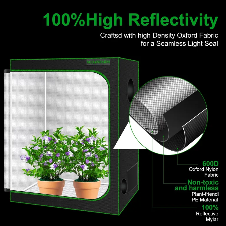 Grow-Zelt für Aerogarden, hydroponisches Anzuchtsystem, hochreflektierendes 600D-Diamant-Mylar-Gewebe mit Belüftungsfenster, Bodenschale für Indoor-Pflanzenanbau, 76,2 x 45,7 x 91,4 cm – Bild 3