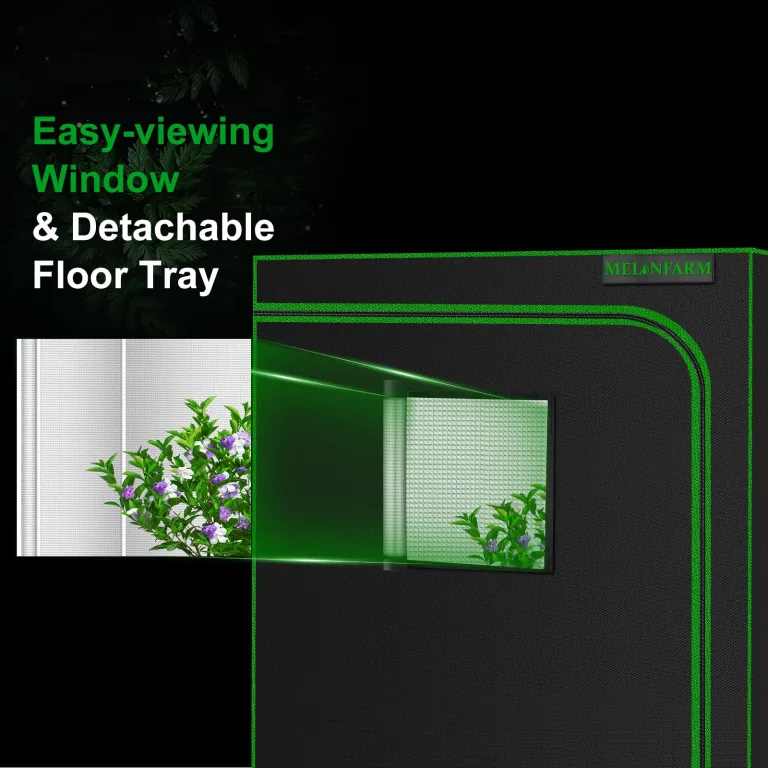 Grow-Zelt für Aerogarden, hydroponisches Anzuchtsystem, hochreflektierendes 600D-Diamant-Mylar-Gewebe mit Belüftungsfenster, Bodenschale für Indoor-Pflanzenanbau, 76,2 x 45,7 x 91,4 cm – Bild 4
