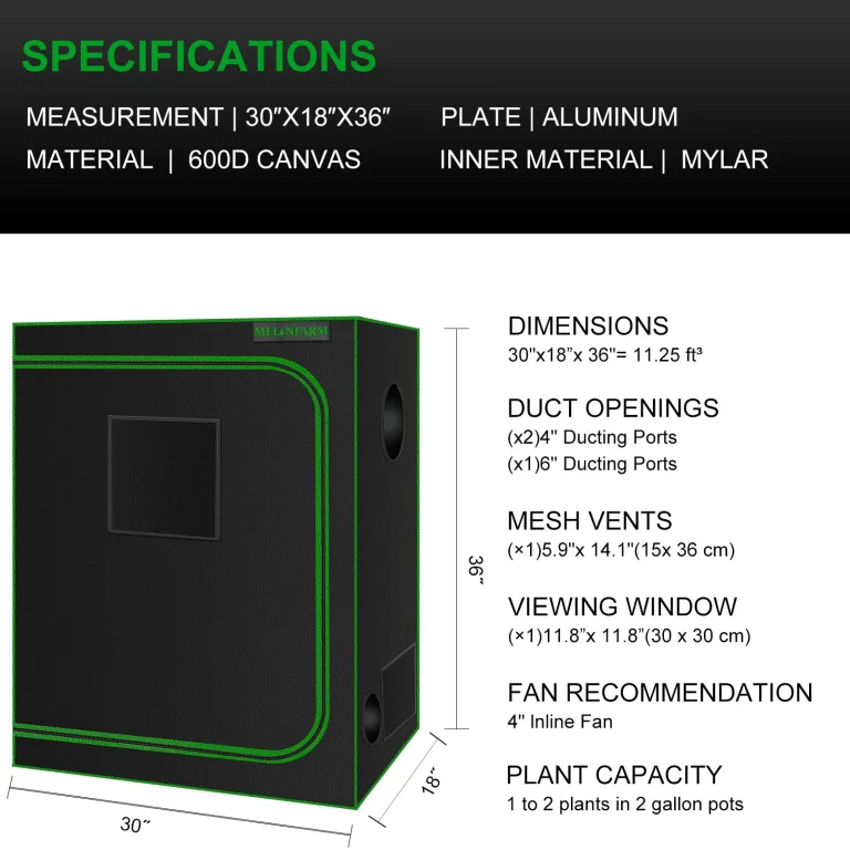 Grow-Zelt für Aerogarden, hydroponisches Anzuchtsystem, hochreflektierendes 600D-Diamant-Mylar-Gewebe mit Belüftungsfenster, Bodenschale für Indoor-Pflanzenanbau, 76,2 x 45,7 x 91,4 cm – Bild 6