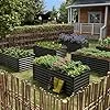 Amopatio Hochbeet Metall 2er-Set, Pflanzbeet Hochbeete für Garten, 180x90x60 cm, Hochbeete-kit 970 L für Gemüse Blumen Sukkulenten Kräuter, Blumenbeet & Pflanzentrog, Verzinkter Stahl, Schwarz - Thumbnail 4
