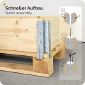 Garronda naturbelassene Hochbeete für Garten Palettenrahmen Hochbeet Holz steckbar stapelbar faltbar für Pflanzen Blumen Kräuter Obst und Gemüse Natural 1 Stück 80x30x20 cm GD-0141 - Thumbnail 3