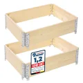 Garronda naturbelassene Hochbeete für Garten Palettenrahmen Hochbeet Holz steckbar stapelbar faltbar für Pflanzen Blumen Kräuter Obst und Gemüse Natural 1 Stück 80x30x20 cm GD-0141 - Thumbnail 7