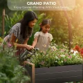 Grand patio Hochbeet Garten, Wetterfest, Metall Pflanzbeet mit Entwässerungslöcher, Blumenkasten für Outdoor, Balkon (100X38X91CM) - Thumbnail 6