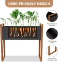 Grand patio Hochbeet Garten, Wetterfest, Metall Pflanzbeet mit Entwässerungslöcher, Blumenkasten für Outdoor, Balkon (100X38X91CM) - Thumbnail 3