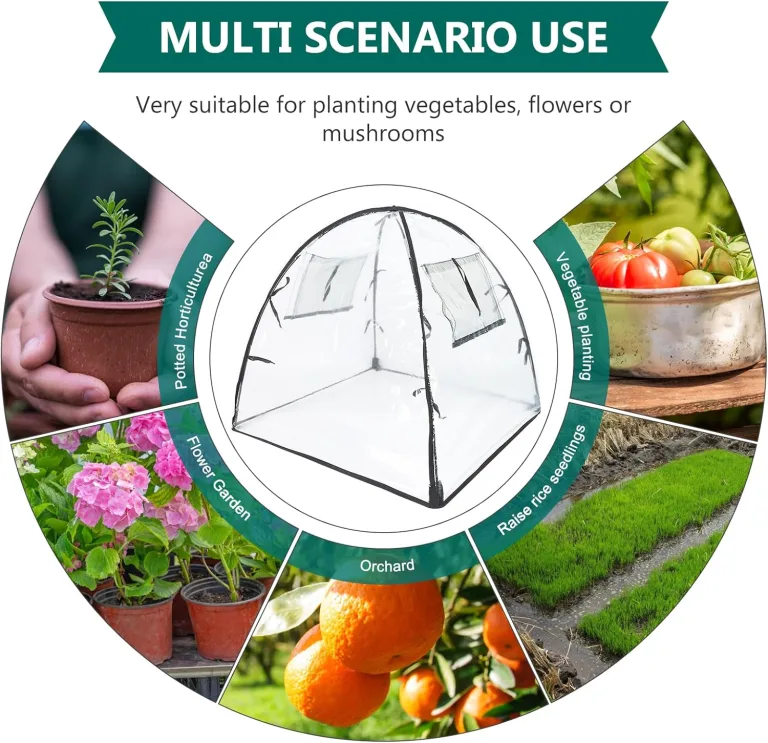 Gewächshaus Klein in PVC Transparent, Pop-Up Mini Gewächshaus 56 X 56 X 56 cm, Überwinterungszelt für Pflanzen, Kleines Gewächshaus Outdoor, für Blumen, Garten, Setzlinge, Balkon, Gemüse – Bild 6