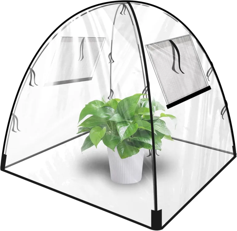 Gewächshaus Klein in PVC Transparent, Pop-Up Mini Gewächshaus 56 X 56 X 56 cm, Überwinterungszelt für Pflanzen, Kleines Gewächshaus Outdoor, für Blumen, Garten, Setzlinge, Balkon, Gemüse – Bild 1