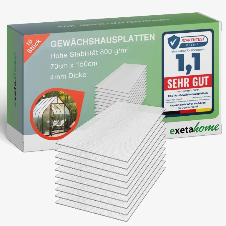 8x Gewächshausplatten 8mm I Polycarbonat Hohlkammerplatten für Gewächshäuser I PC Doppelstegplatten UV-beständig & bruchsicher I für Garten, Frühbeet uvm I 60,5cm x 121cm I Transparent – Bild 9
