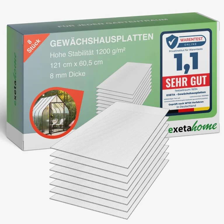 5x Gewächshausplatten 10mm I Polycarbonat Hohlkammerplatten für Gewächshäuser I PC Doppelstegplatten UV-beständig & bruchsicher I für Garten, Frühbeet uvm I 70cm x 150cm I Transparent – Bild 8
