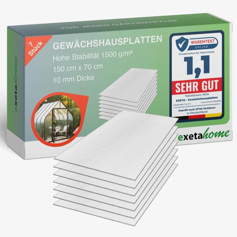 10x Gewächshausplatten 6mm I Polycarbonat Hohlkammerplatten für Gewächshäuser I PC Doppelstegplatten UV-beständig & bruchsicher I für Garten, Frühbeet uvm I 70cm x 150cm I Transparent – Bild 9