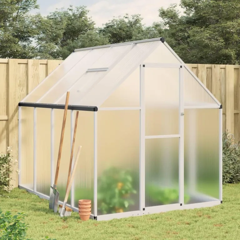 Rantry Gewächshaus für den Garten, Gestell Gewächshaus mit grünem Boden 169 x 169 x 195 cm aus Aluminium, Gewächshaus für den Garten, Gewächshaus für Pflanzen – Bild 10