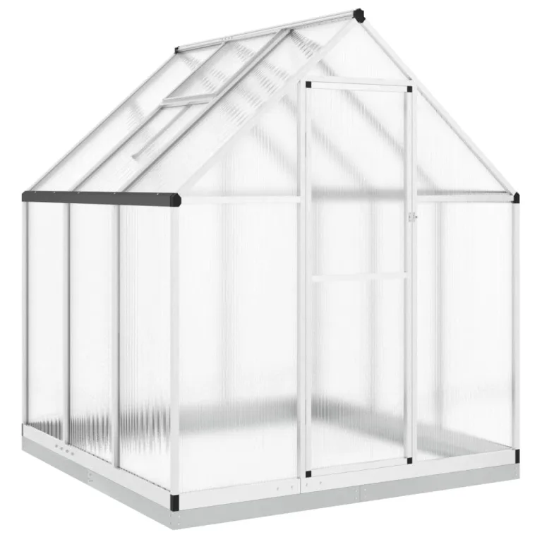 Rantry Gewächshaus für den Garten, Gestell Gewächshaus mit silbernem Fundament, 169 x 169 x 202 cm, aus Aluminium, Gewächshaus für den Garten, Gewächshaus für Pflanzen – Bild 2