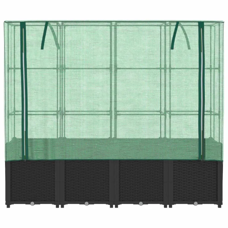vidaXL Hochbeet mit Gewächshausabdeckung Rattanoptik 160x40x153 cm – Bild 6