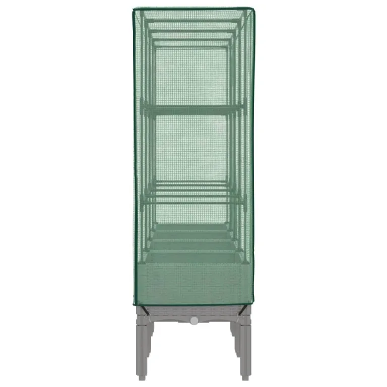 vidaXL Hochbeet, Pflanzkasten mit Gewächshaus-Aufsatz, Frühbeet für Balkon Garten Terrasse, Gemüsebeet Blumenbeet Pflanzbeet, Rattan-Optik – Bild 7