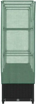 vidaXL Hochbeet mit Gewächshaus-Aufsatz, Pflanzbeet mit Eisenrohr-Rahmen, Gemüsebeet für Garten Terrasse Balkon, Pflanzkasten Frühbeet, Rattan-Optik - Thumbnail 6