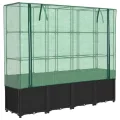 vidaXL Hochbeet mit Gewächshausabdeckung Rattanoptik 160x40x153 cm - Thumbnail 9